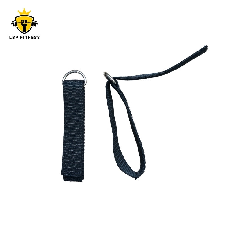 Black Ankle Strap with rings for Tubes and Resistance Bands
