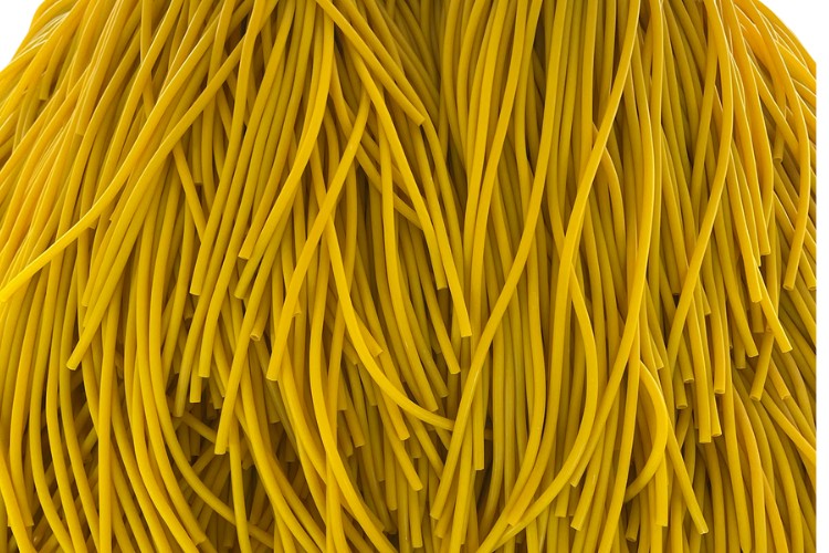 mass production of yellow bulk tubing for therapy and rehabilitation